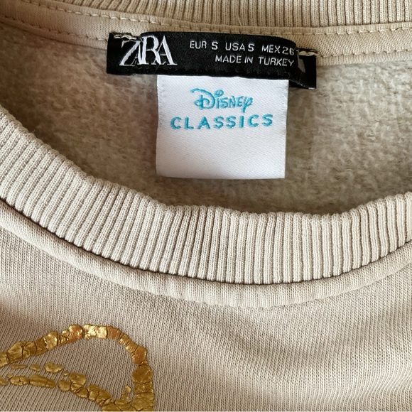 Zara x Disney Classics Bambi Graphic Gold Foil Print Sweatshirt Size S - Picture 6 of 8